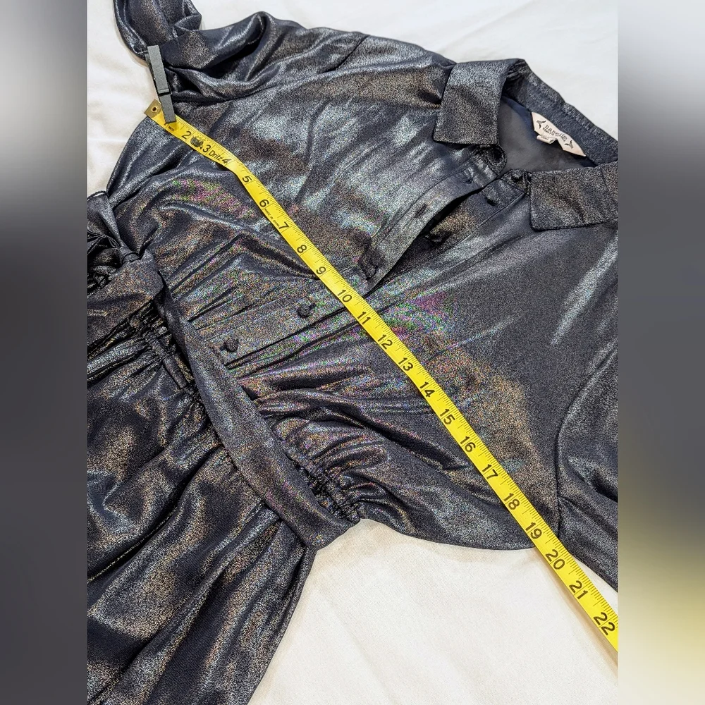 🆕 Nanette Lepore Sheer Metallic Dress (8) - Picture 6 of 16